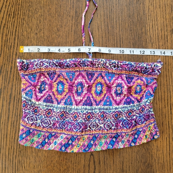 Flying Tomato Purple Multi-color Cinched Cropped Tube Top Size Women's Large - Picture 5 of 7